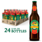 Reed's Extra Ginger Beer pack with 24 bottles, a single bottle displayed next to it, highlighting natural ingredients