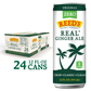 Reed's Zero Sugar Real Ginger Ale can and box displayed with an emphasis on natural ingredients