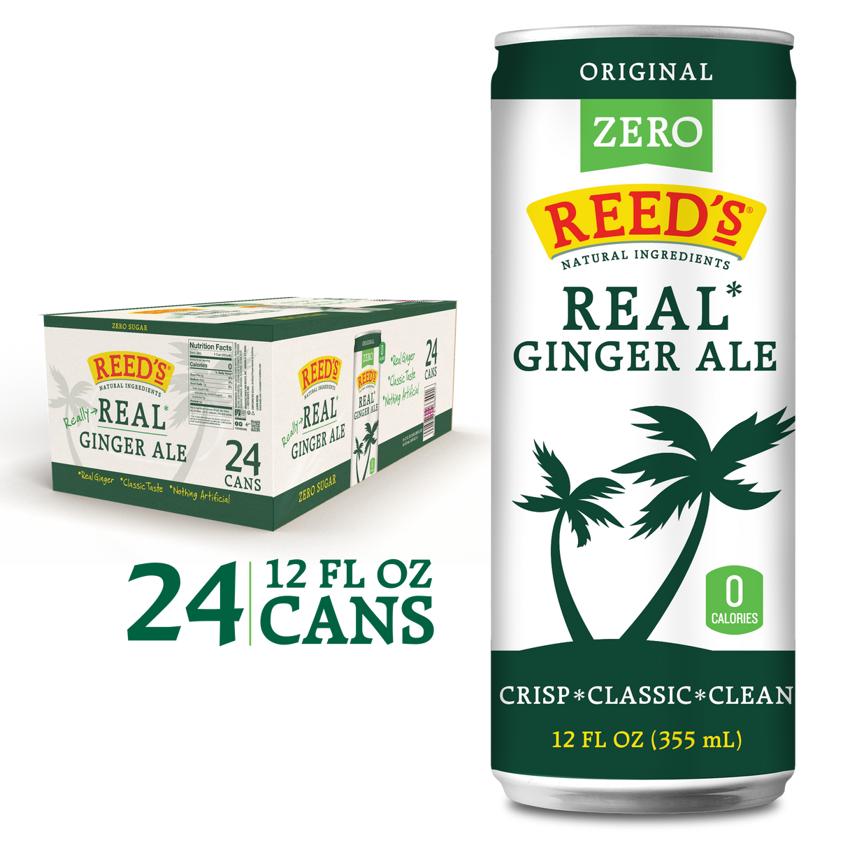 REED'S ZERO SUGAR GINGER ALE 24 PACK - Reed's Inc.