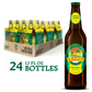 Reed's Original Ginger Beer pack with 24 bottles, a single bottle displayed next to it, highlighting natural ingredients