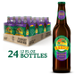 Reed's Strongest Ginger Beer pack with 24 bottles, a single bottle displayed next to it, highlighting natural ingredients