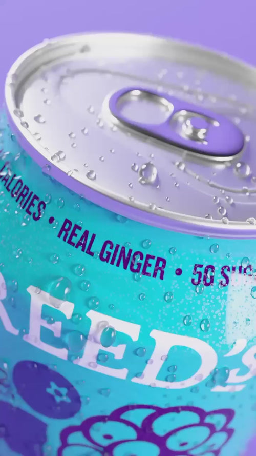 Preview video of Reed's Multifunctional Sodas displayed with the fruits in each beverage.