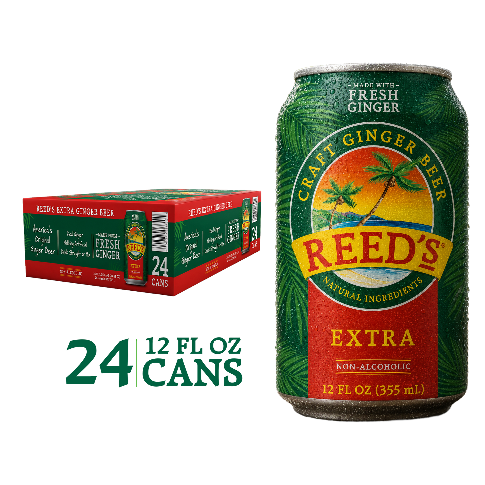 REED'S EXTRA GINGER BEER 24 PACK