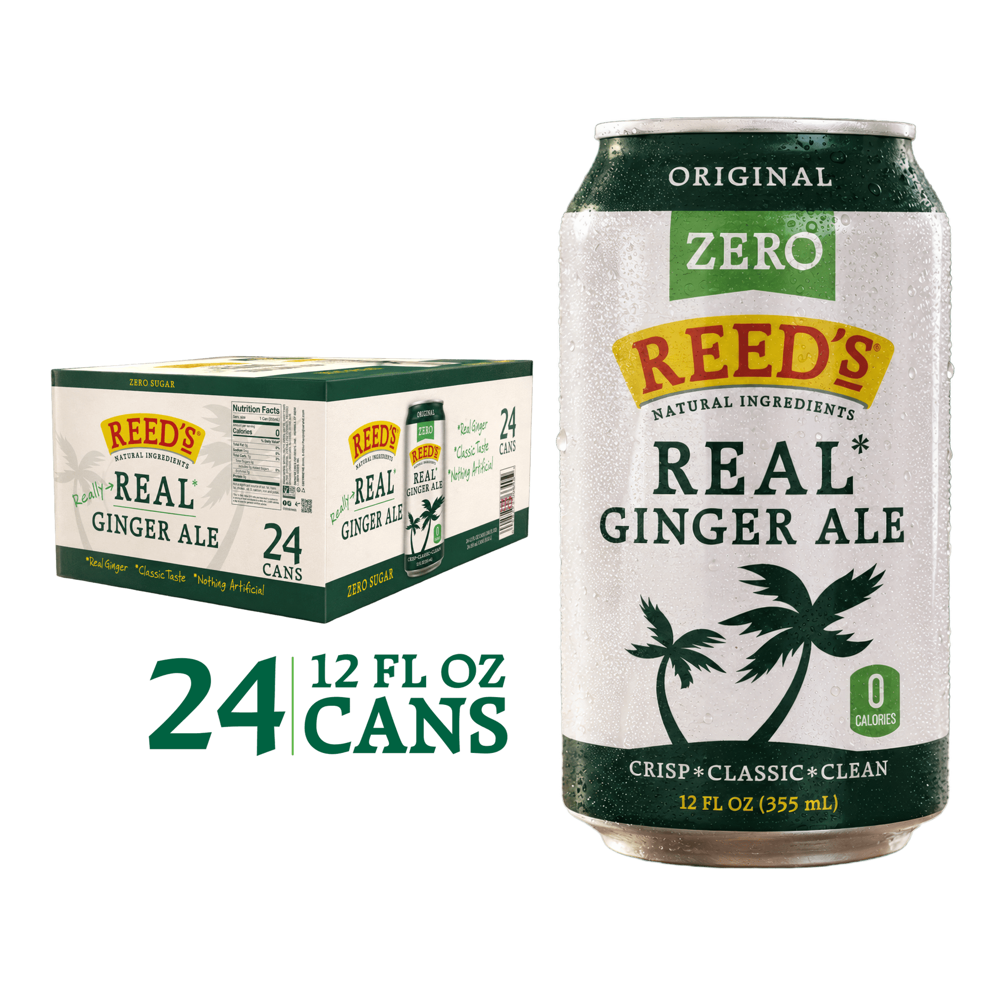 REED'S ZERO SUGAR GINGER ALE 24 PACK soda