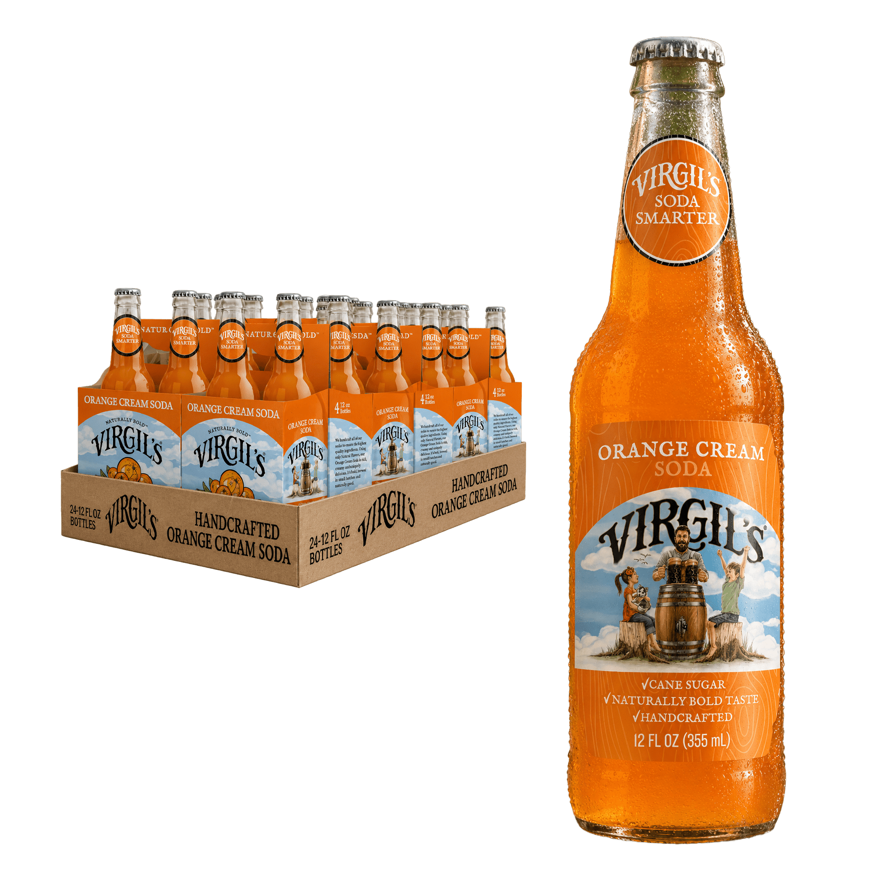 VIRGIL'S ORANGE CREAM SODA 24 PACK GLASS