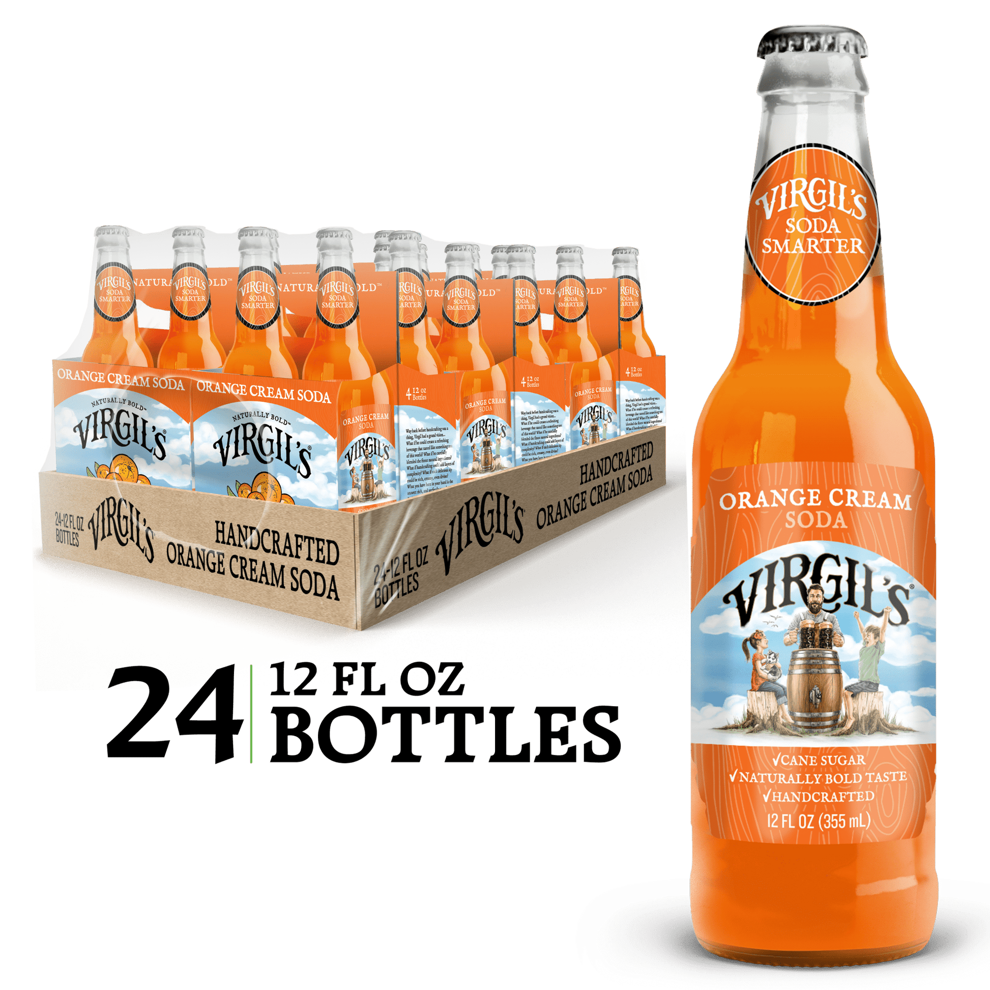 VIRGIL'S ORANGE CREAM SODA 24 PACK GLASS - Reed'sInc