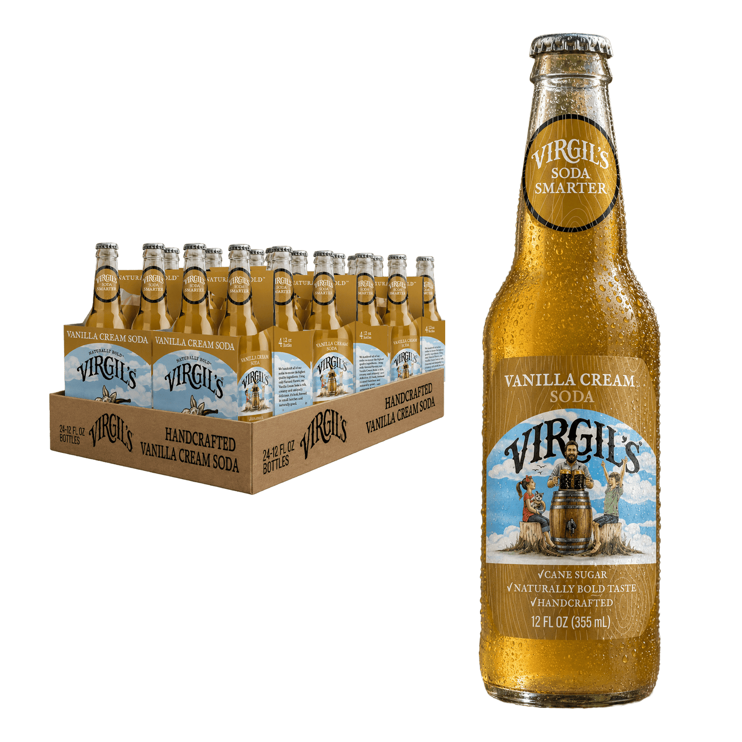 VIRGIL'S VANILLA CREAM SODA 24 PACK GLASS